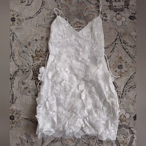 Selfie Leslie White Floal Mini Dress Nwt